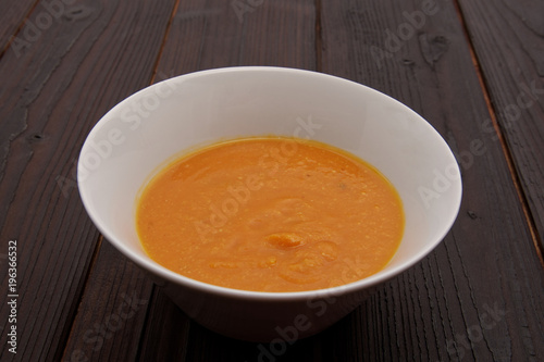 Cicer creme soup on a table