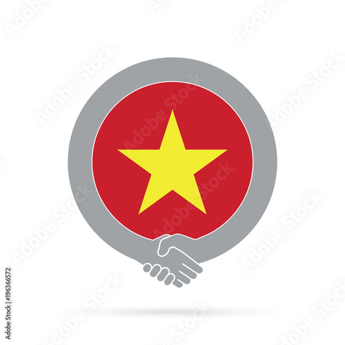 Vietnam flag handshake icon. agreement, welcome, cooperation concept