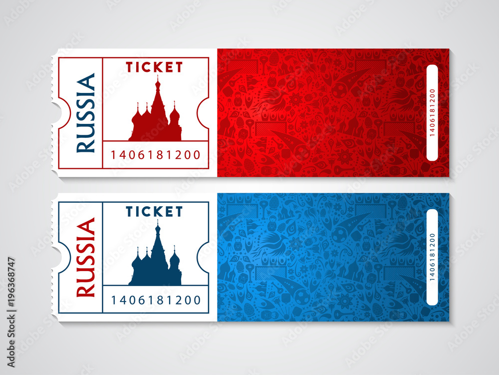 Obraz premium Russia plane tickets for travel and tourism