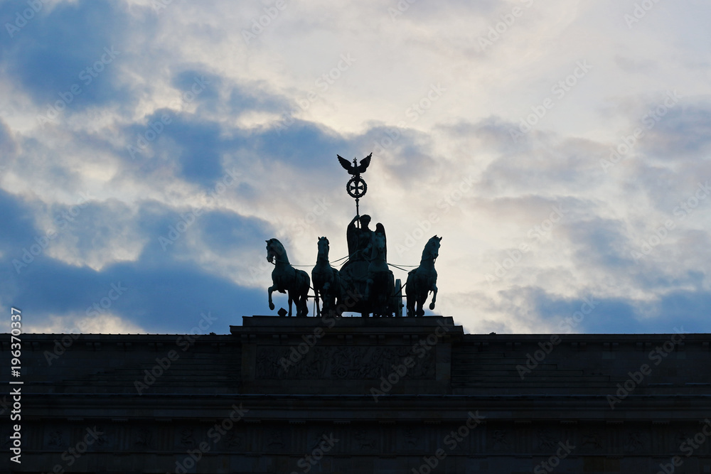 silhouette of the Quadriga at Brandenburger Tor, Berlin