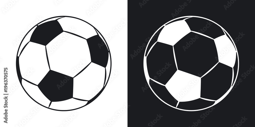 Naklejka Vector football icon. Two-tone version on black and white background