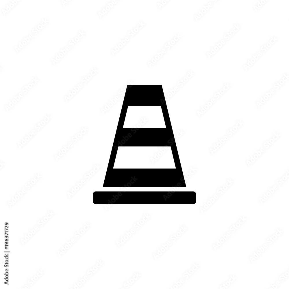 Traffic Road Cone. Flat Vector Icon. Simple black symbol on white background Traffic Road Cone. Flat Vector Icon. Simple black symbol on white background