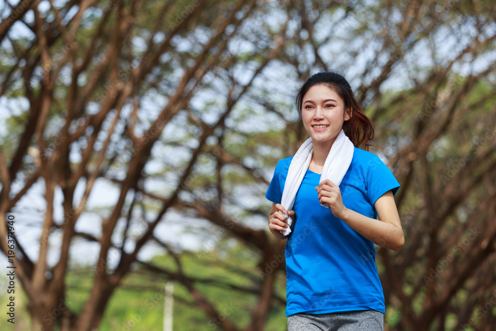 beautiful fitness woman running in park beautiful fitness woman running in park