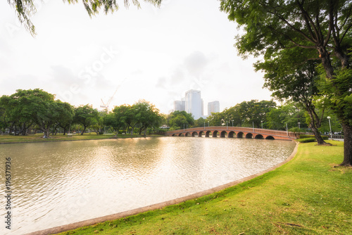 Landscape plublic park and the urban, Nature garden with the urban in Bangkok © peangdao