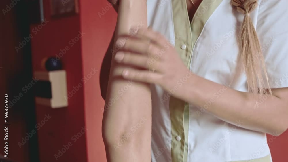 Massage procedure of female hand in spa. Masseur massaging woman hand. Closeup hands of masseur. Healthy lifestyle concept. Massage procedure of female hand in spa. Masseur massaging woman hand. Closeup hands of masseur. Healthy lifestyle concept.