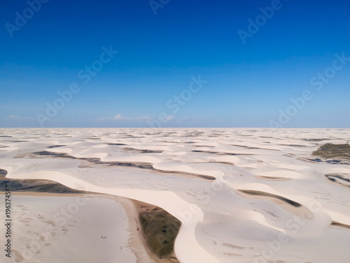 Drone view of Lencois Maranhenses  Maranhao  Brazil