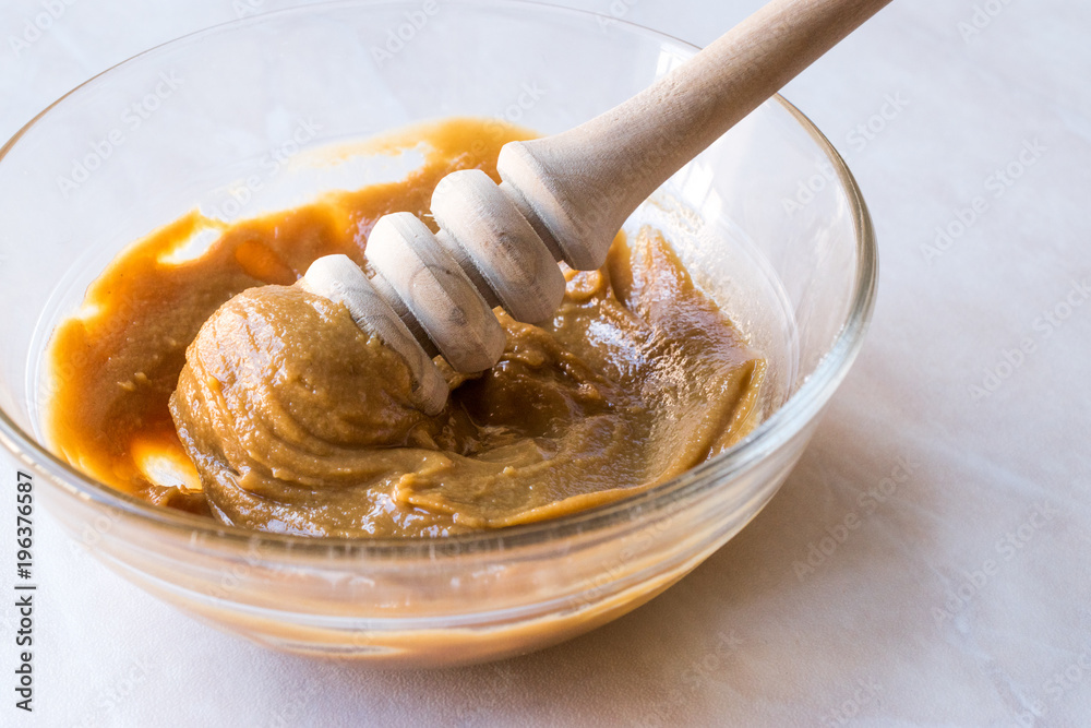 Fototapeta premium Whipped Honey Cream with Honey Dipper.