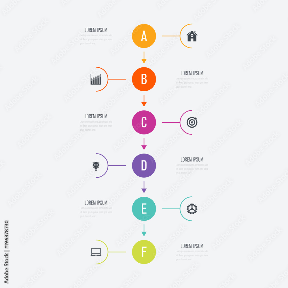 Obraz premium Vector illustration infographics 6 options