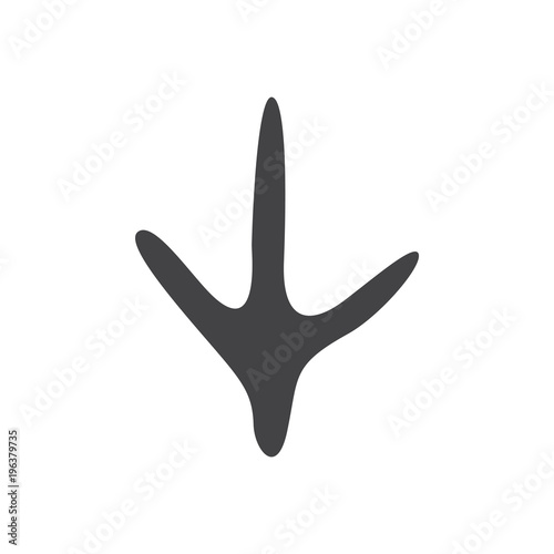 Vector illustration. Hen Paw Prints Logo. Black on White background. Animal paw print