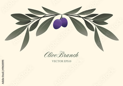 Olive branch wreath isolated. Vector Illustration