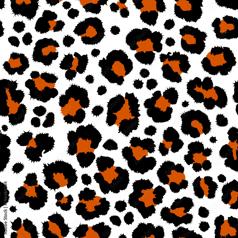 leopard texture pattern repeating seamless white orange black fur print