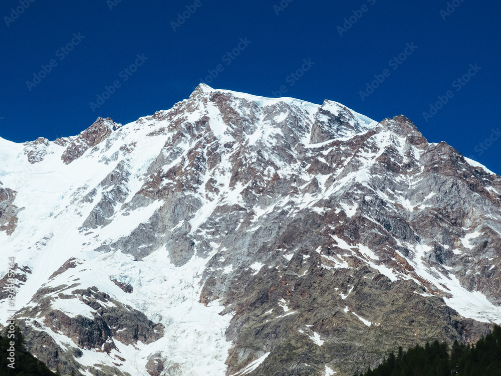 East face of Monte Rosa in Macugnaga, summer day Piedmont Alps, Italy
