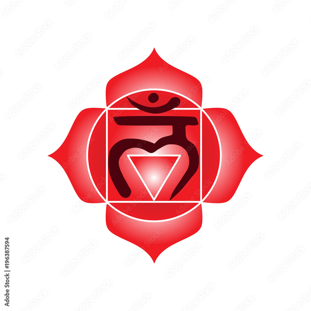 muladhara chakra icon symbol esoteric yoga indian buddhism hinduism ...