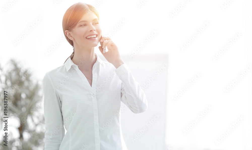 young business woman talking on phone