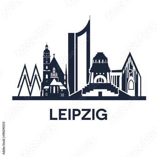 Detailed emblem of city Leipzig, Germany