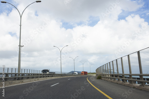 NAHARIYA, ISRAEL- MARCH 9, 2018: Cars on the road on the way to the north of Israel.