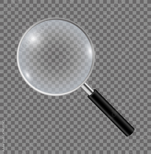 Realistic magnifying glass. Vector illustration. EPS 10.