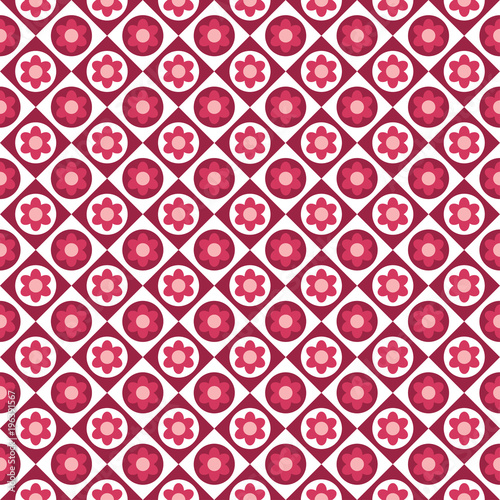 Checkered pattern with flowers