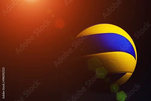 Obraz piłka do siatkówki na białym na czarnym tle.