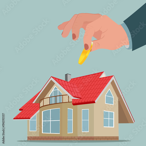 Investment in property, funds for house, vector illustration