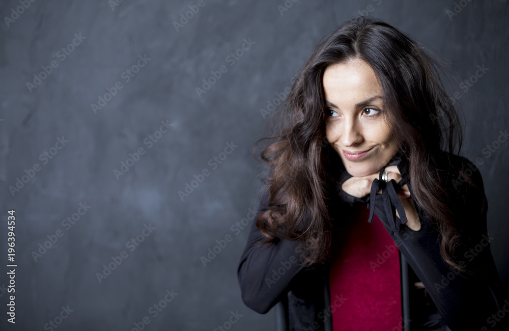 Close up Portrait of beautiful young smiling tender woman. People concept.