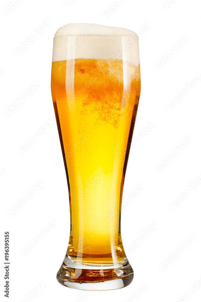 glass of beer isolated on white background. glass of beer isolated on white background.