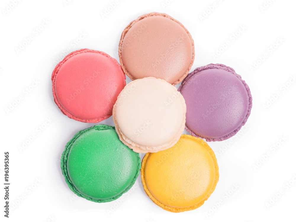 Colored macaroons isolated with clipping path Colored macaroons isolated with clipping path