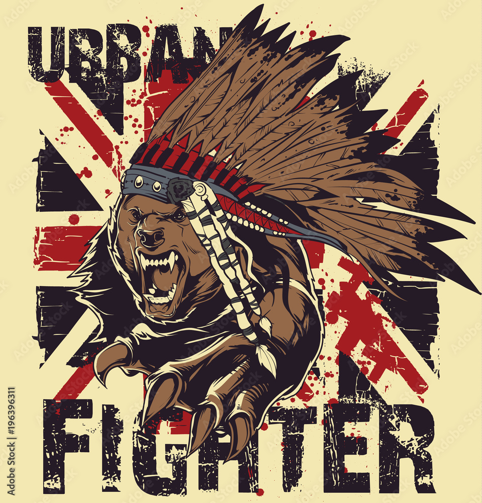 Obraz premium Bear urban fighter