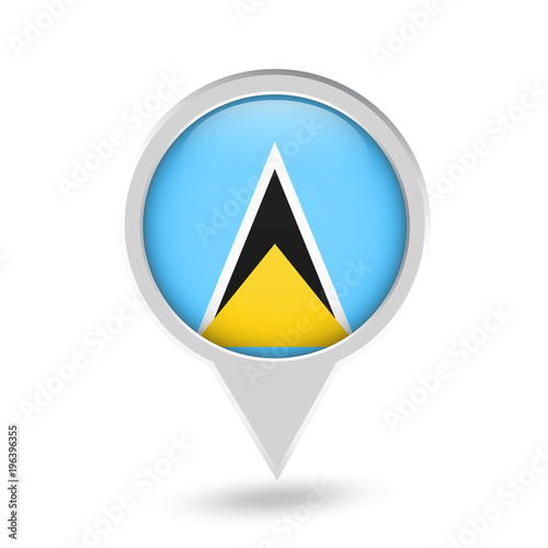 Santa Lucia Flag Round Pin Icon