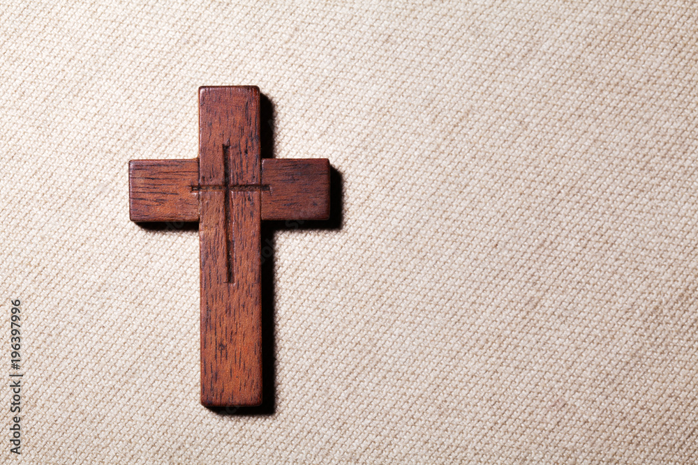 Wooden Christian cross.