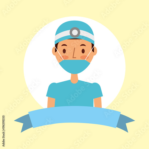 surgeon doctor mask medical health care vector illustration