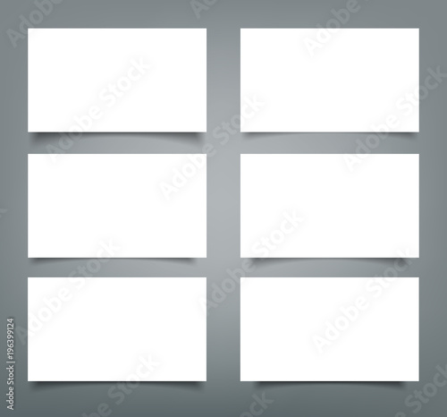 Set of Business card blank with shadow mockup cover template