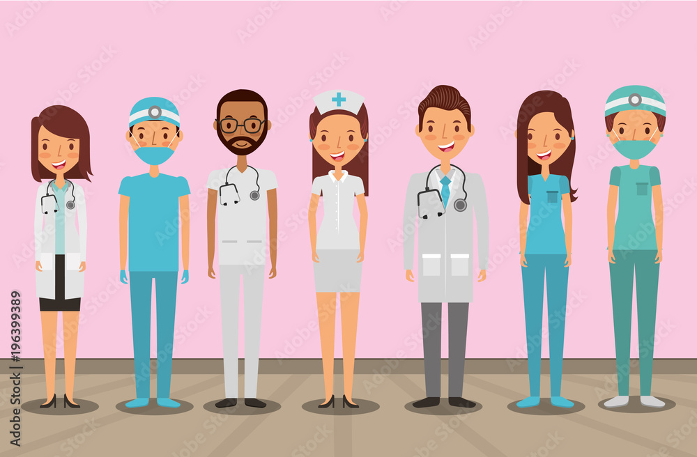 medical professional people female and male specialist vector illustration