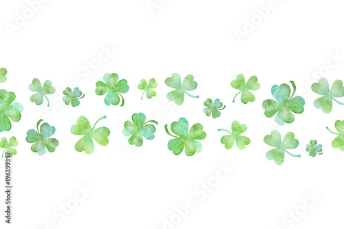 Green clover watercolor illustration