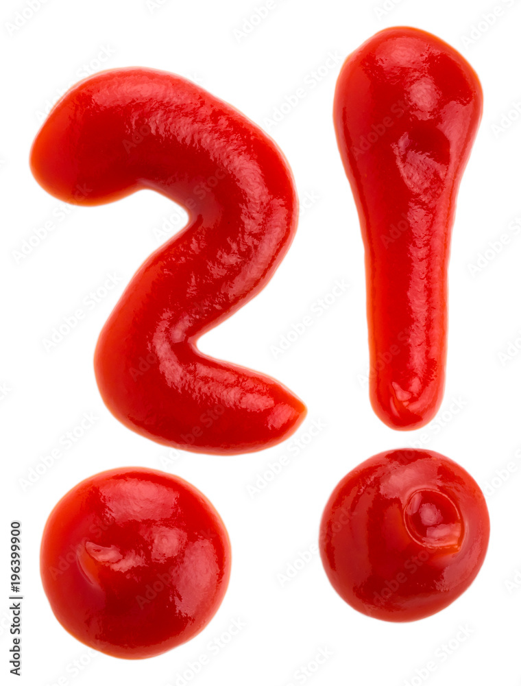 Ketchup in the shape of a question mark