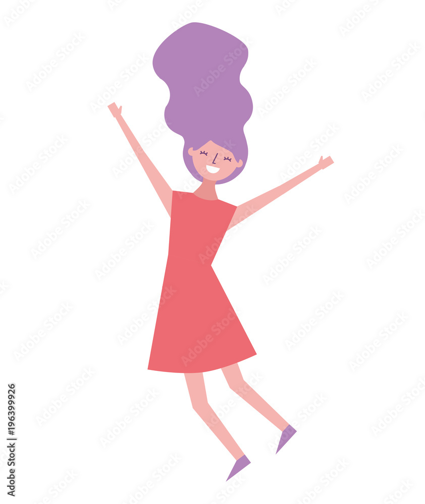 people female jumping enjoy character vector illustration people female jumping enjoy character vector illustration
