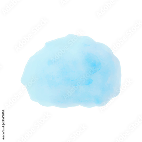 Blue watercolor texture on the white background, vector ink, acrylic decoration. Trendy background for design, party, birthday, wedding, invitation, web, banner, card, poster 