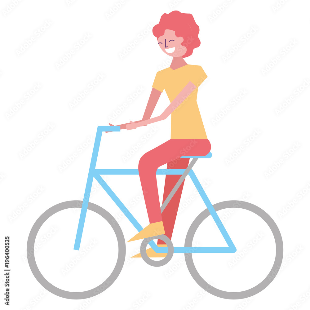young man riding bike activity vector illustration young man riding bike activity vector illustration