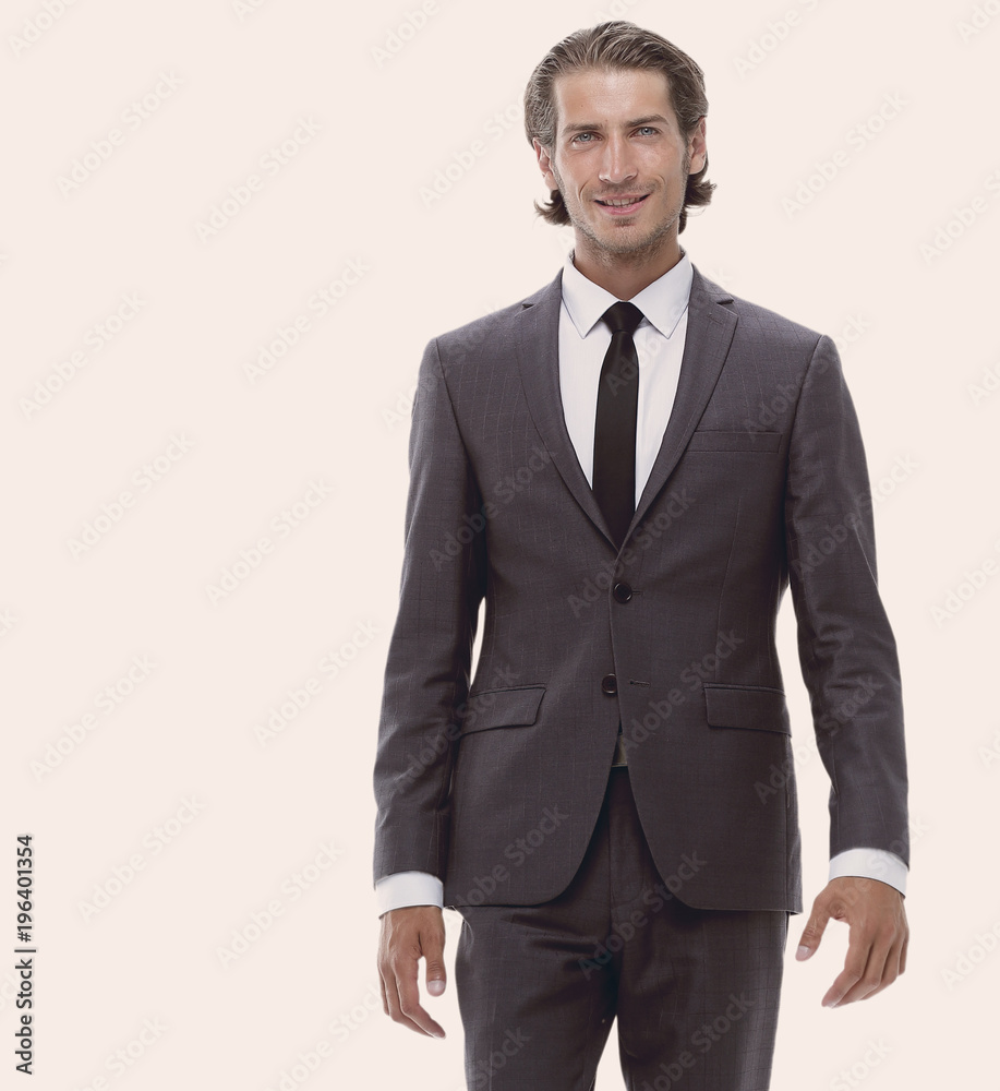 confident young businessman goes forward confident young businessman goes forward