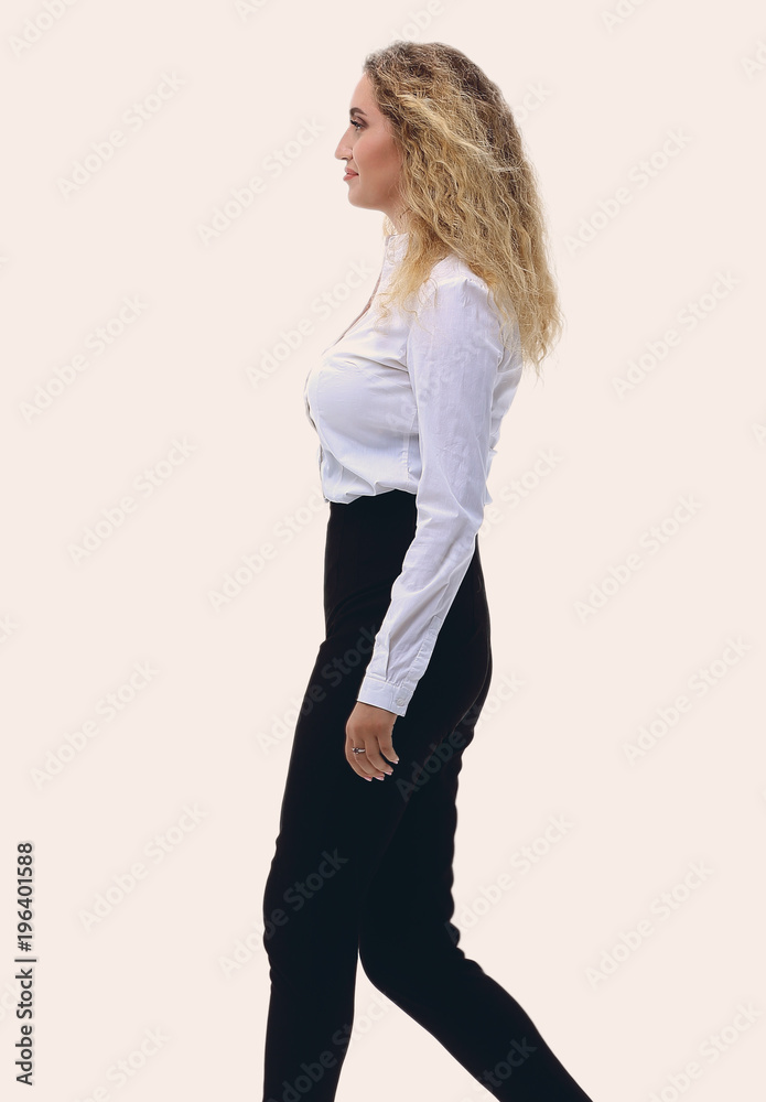 young employee walks forward. young employee walks forward.