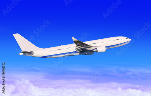 white passenger aircraft in blue sky