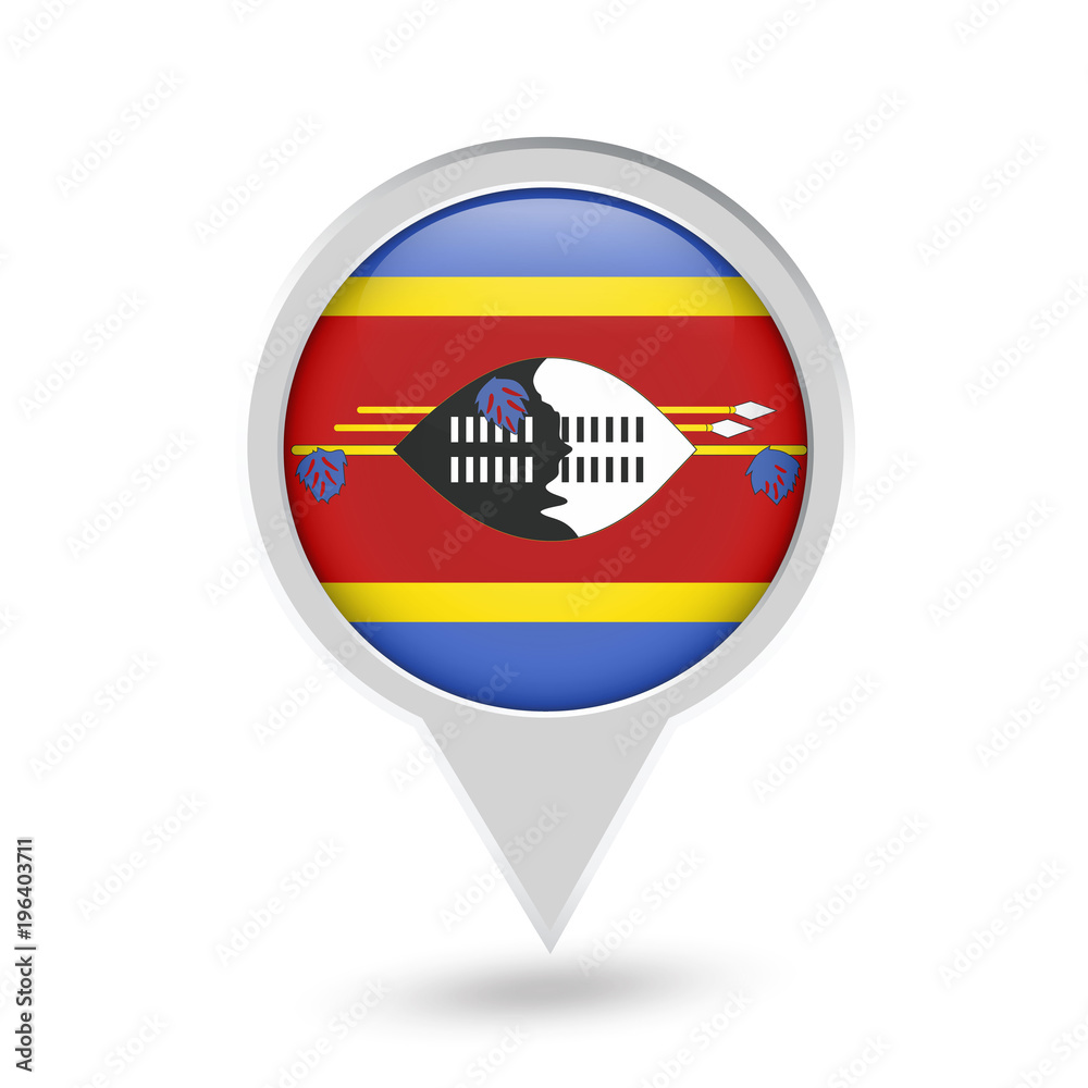 Swaziland Flag Round Pin Icon Swaziland Flag Round Pin Icon