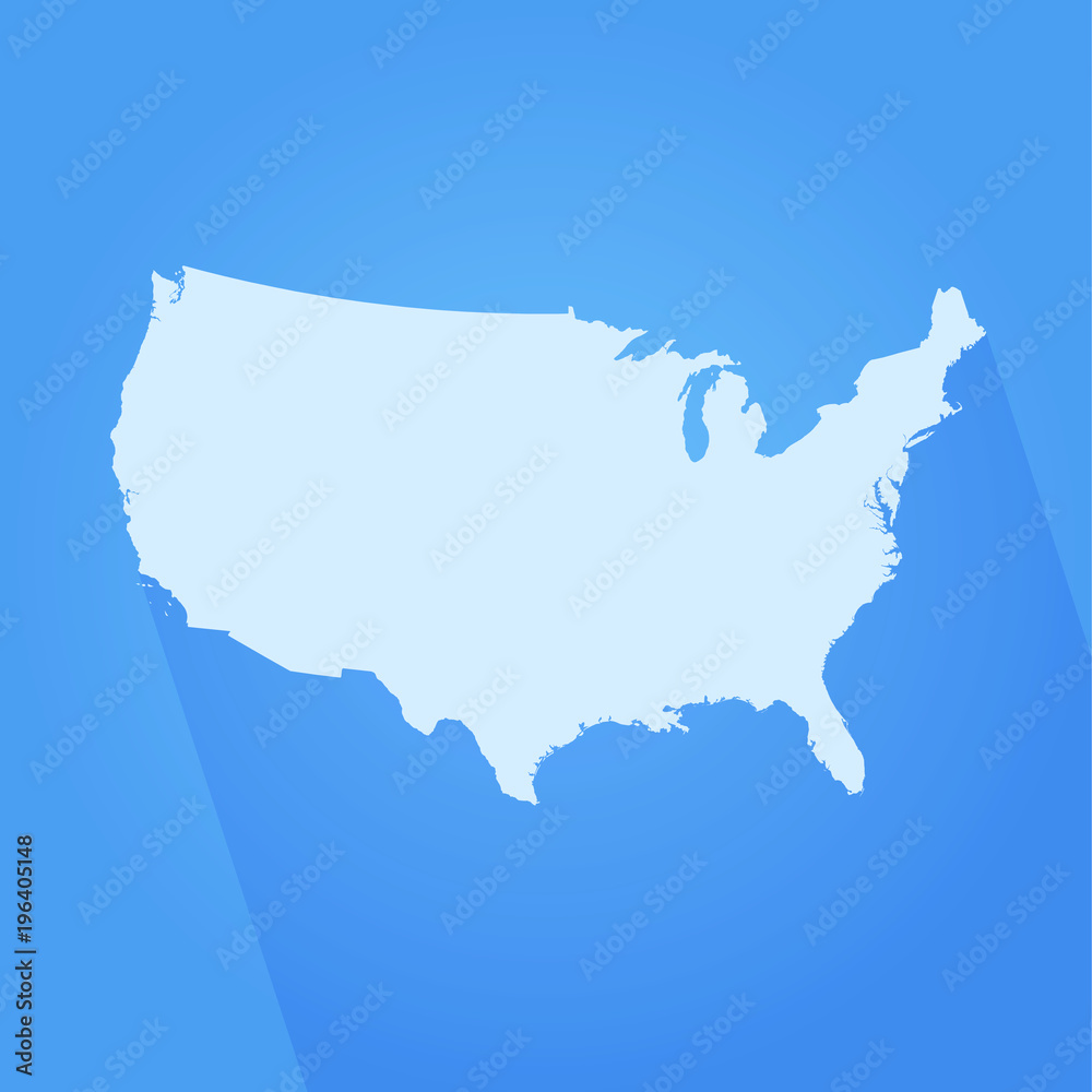 USA map simple shape blue USA map simple shape blue