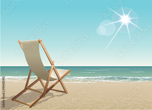 Vector chair on a tropical beach