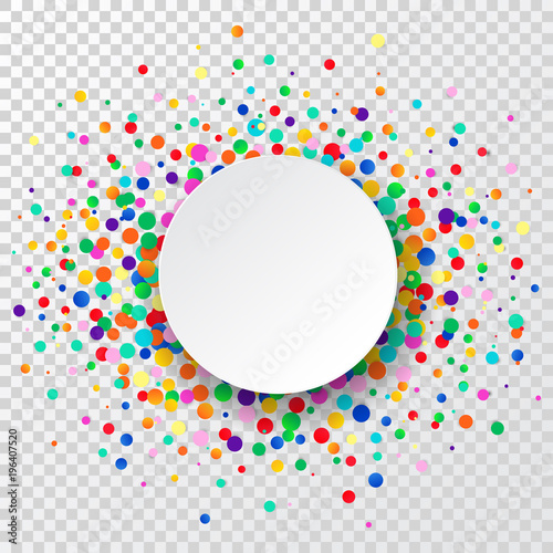 Confetti circle background. Party background. Vector illustration