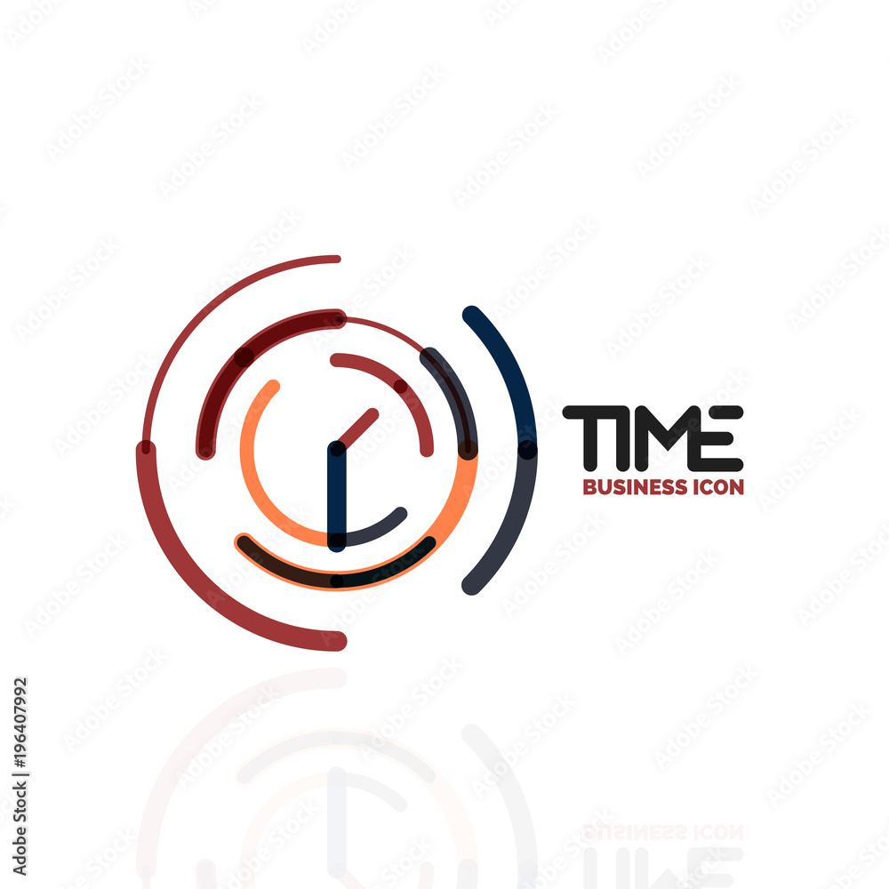 Vector abstract logo idea, time concept or clock business icon. Creative logotype design template Vector abstract logo idea, time concept or clock business icon. Creative logotype design template