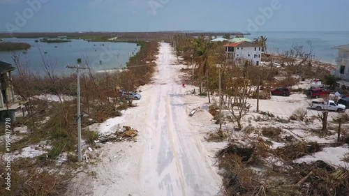 An aerial over the destruction wraught by Hurricane Irma near the Florida Keys.
