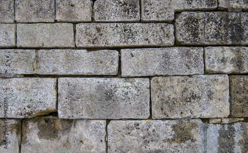 Large bricks wall. Ancient wall texture. Old grunge walls 