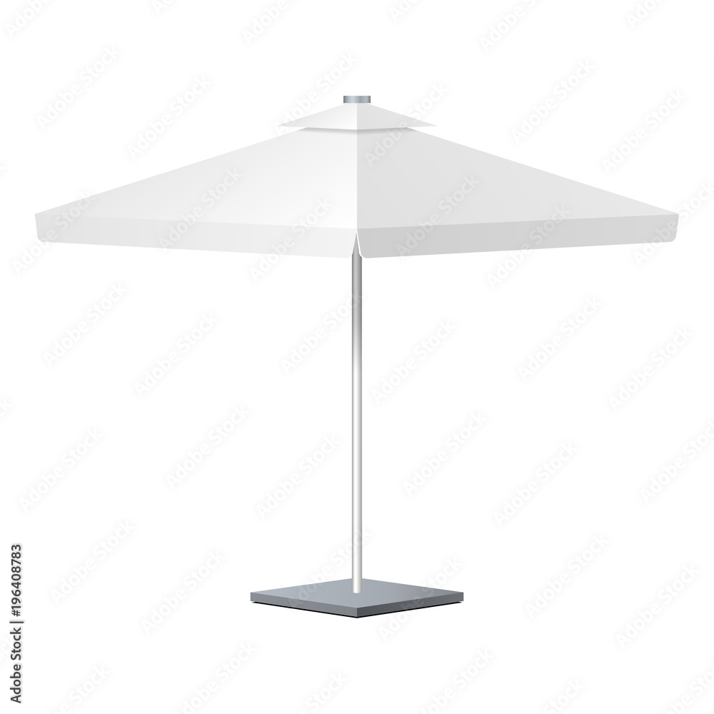 Promotional Square Advertising Outdoor Garden White Umbrella Parasol. Mock  Up, Template. Illustration Isolated On White Background. Ready For Your  Design. Product Advertising. Vector EPS10 Stock Vector | Adobe Stock