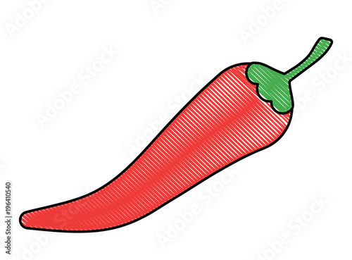 chili pepper icon over white background, colorful design.  vector illustration